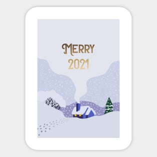 Merry 2021 Illustration Sticker